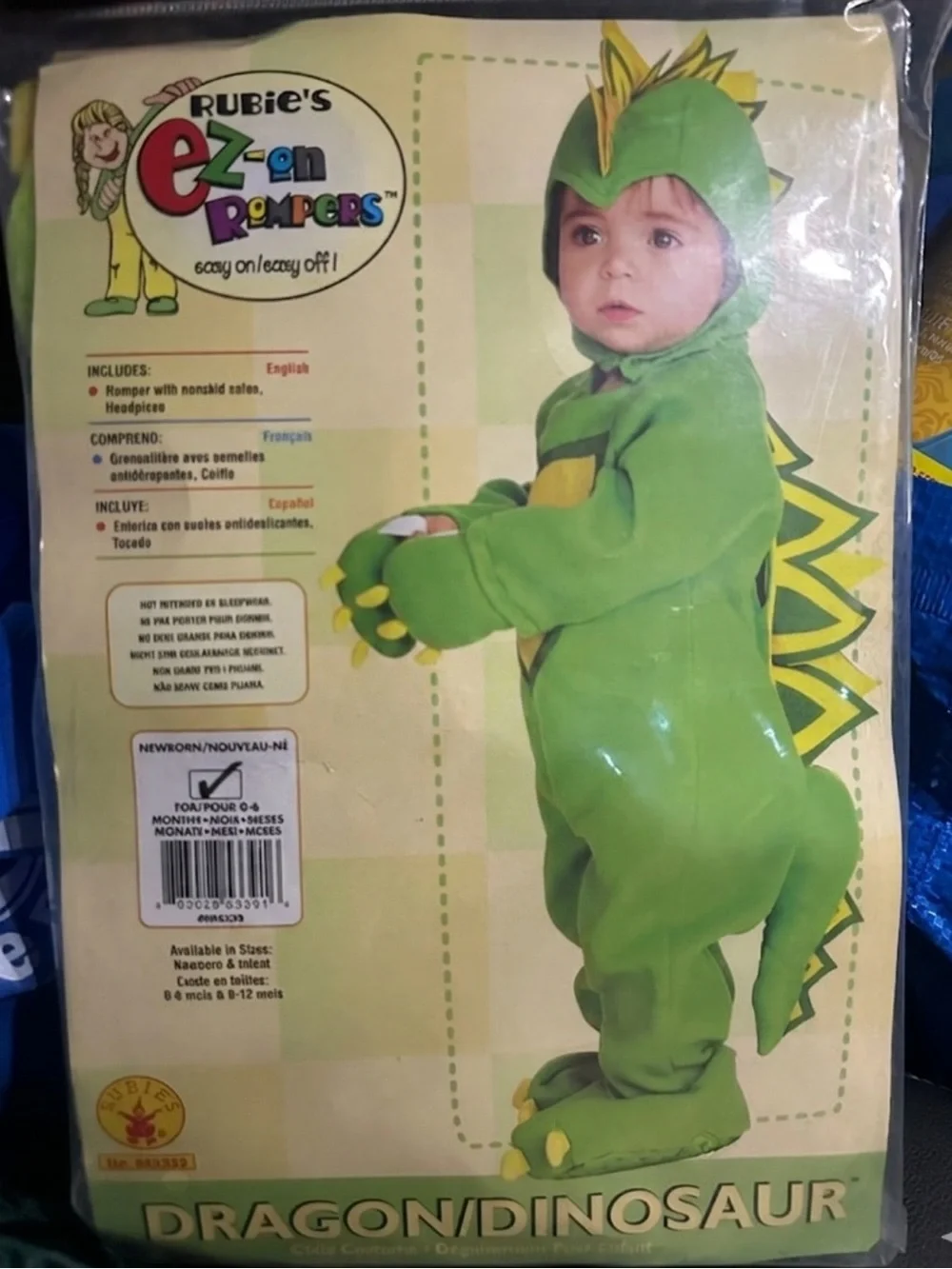 🦖 Dragon / Dinosaur EZ-On Rompers Rubies Infant Costume 🦖